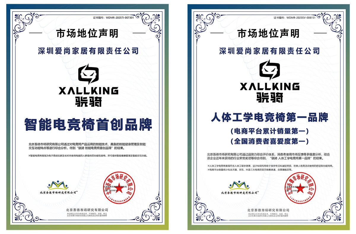 品牌和人体工学电竞椅第一品牌瓦力游戏骁骑获智能电竞椅首创(图1)